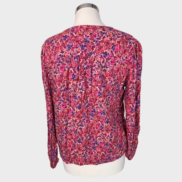 Time and Tru Small 4-6 Pink Floral Top Rayon - Picture 5 of 9